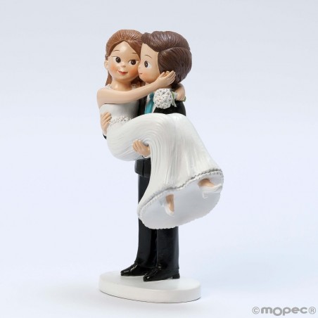Figura di torta matrimonio sposa in braccio