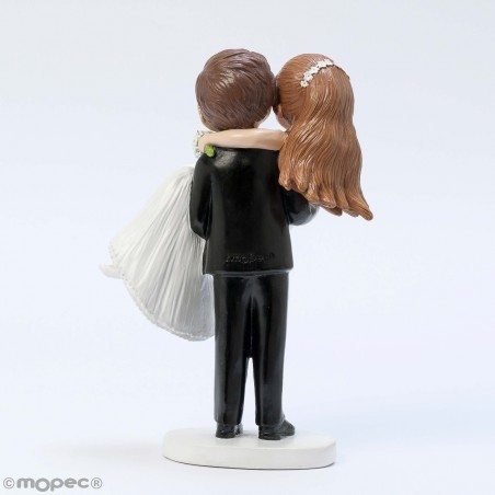 Figura di torta matrimonio sposa in braccio