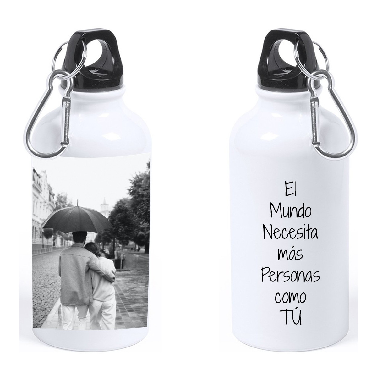 Bottiglia personalizzata con foto e testo a colori