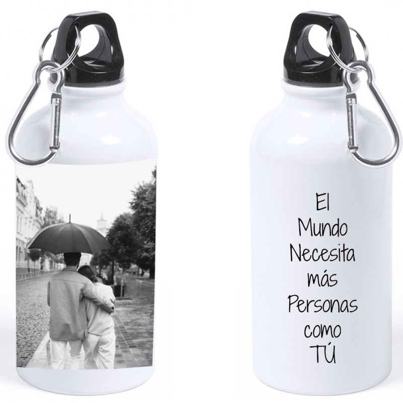 Bottiglia personalizzata con foto e testo a colori