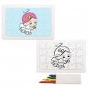Puzzle da colorare bambina angioletto