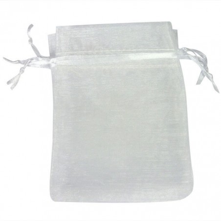 Candela aromatica alla vaniglia personalizzata con adesivo sposi in sacchetto di organza bianca
