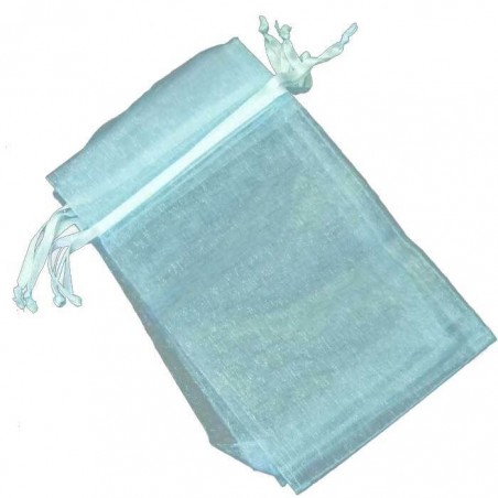 Scrapy notebook con il nome dell ospite presentato in un sacchetto di organza azzurro