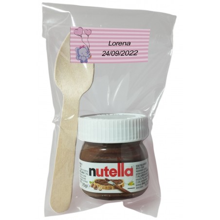 nutella cucchiaio per biscotti sacchetto stoffa distintivo personalizzato per dettagli della comunione della