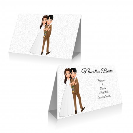 Cartone per matrimonio con nome dell'invitato per chiusura borsa e presentazione personalizzata