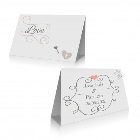 Cartoncino matrimonio per chiusura borse personalizzato con nome e data