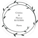 Adesivo personalizzato con nome dell'ospite e degli sposi