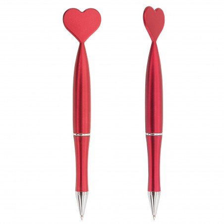 Bolígrafo cuore rosso metallizzato