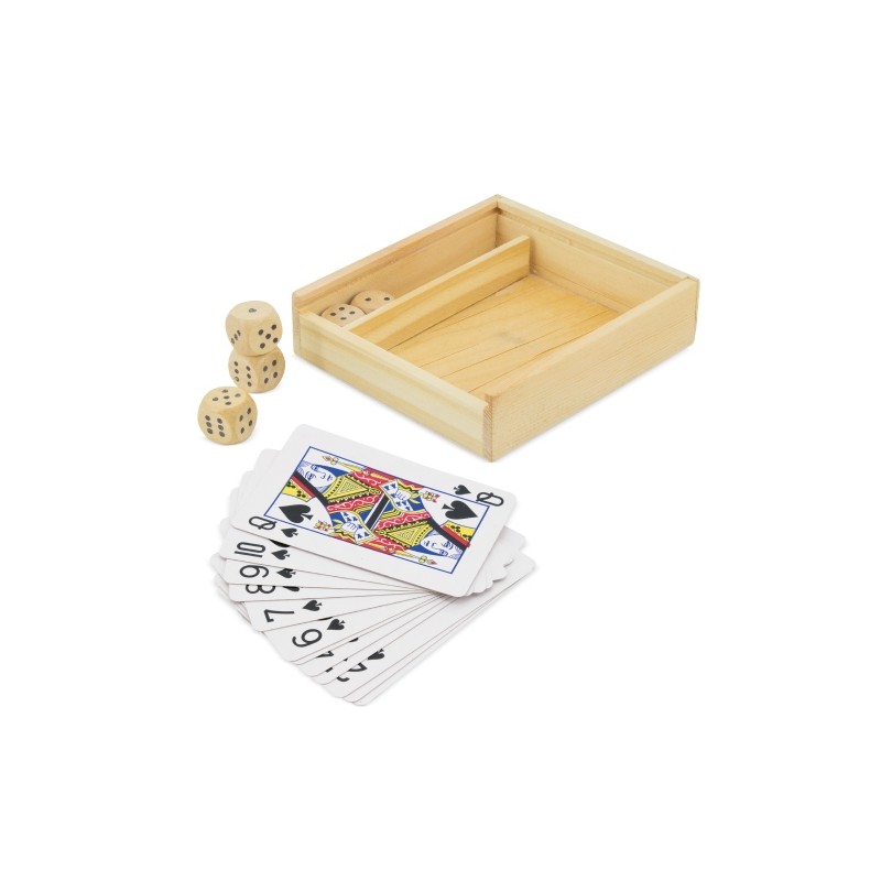 Philos Set 5 Dadi Da 20 Mm In Scatola Di Legno – Cubi In Acero Lucido Con Punti Neri