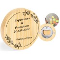Apriporta personalizzato con il nome degli sposi e frase di ringraziamento per i dettagli di matrimonio, battesimo e comunione