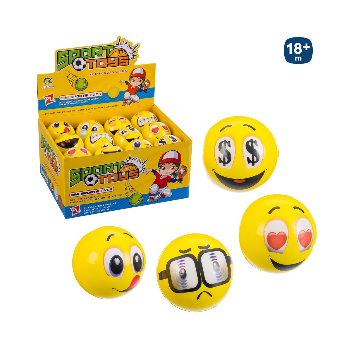 Palla in foam emoticono dispettoso