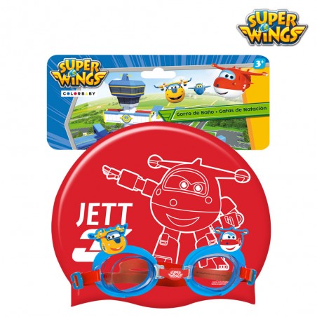 Occhiali Super Wings con cuffia da bagno per bambini