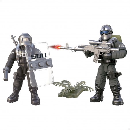 Set montaggio due figure articolate poliziotti