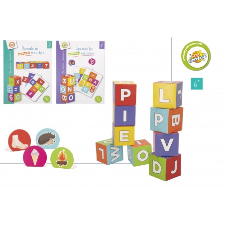 Gioco di cubi per imparare numeri e lettere