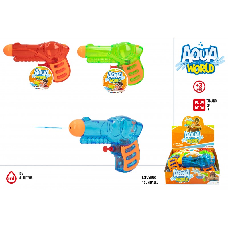 Pistola ad acqua assortita in colori 15 cm