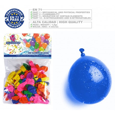 Pacchetto di palloncini colorati assortiti per acqua 100 unità