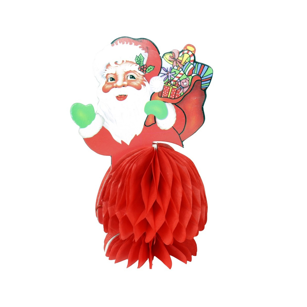 Centro tavola di carta natalizia a forma di Babbo Natale