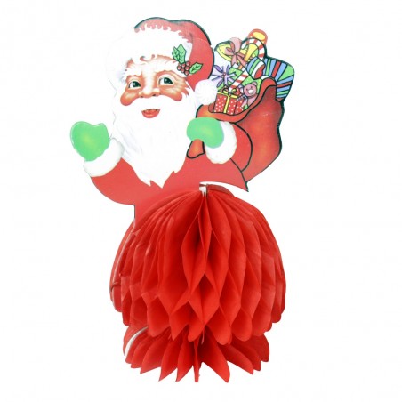 Centro tavola di carta natalizia a forma di Babbo Natale