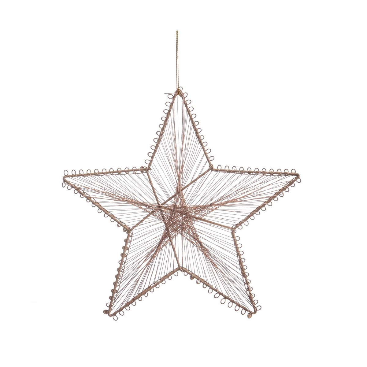 Pendente natalizio a forma di stella a 5 punte color oro