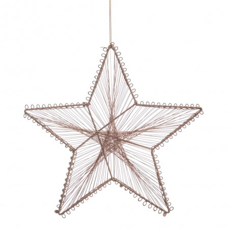 Pendente natalizio a forma di stella a 5 punte color oro