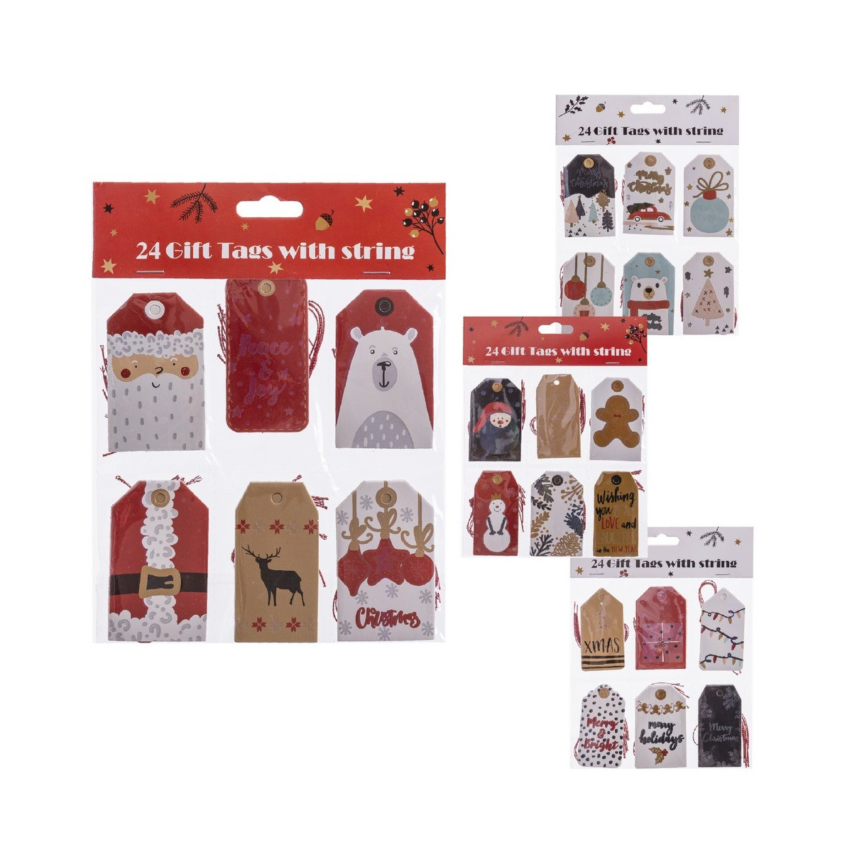 Set di 24 biglietti regalo per Natale