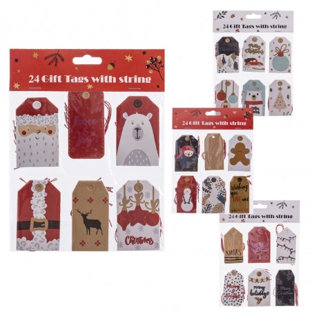 Set di 24 biglietti regalo per Natale
