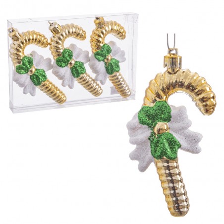 Set di 3 pendenti di Natale a forma di bastone