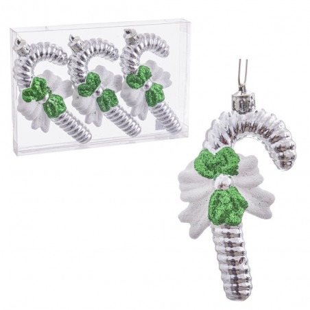 Set di 3 decorazioni natalizie a forma di bastone