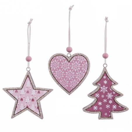 Addobbi natalizi in legno e glitter