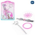 Bacchetta, bracciali e unghie. Set di accessori di bellezza per bambine