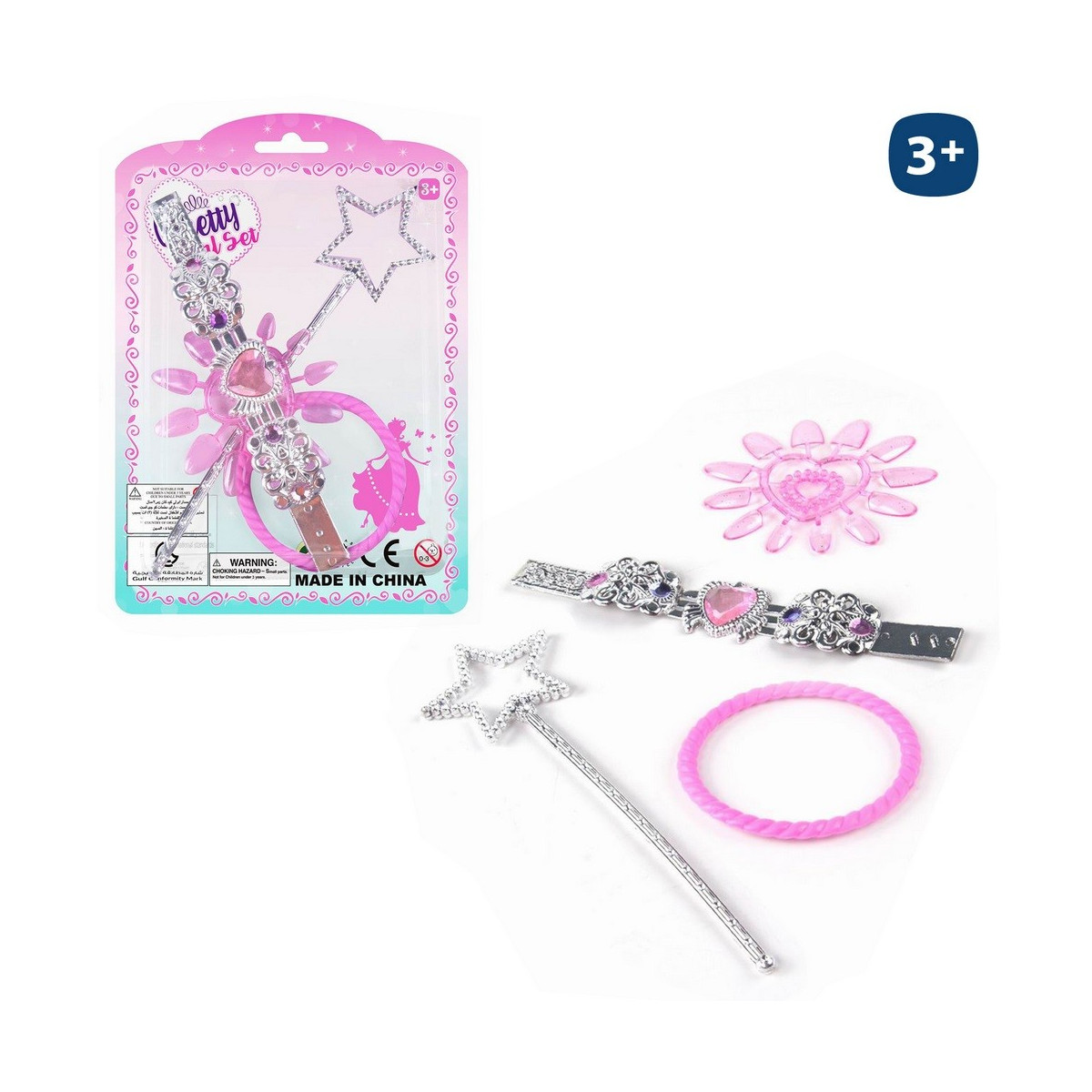 Bacchetta, bracciali e unghie. Set di accessori di bellezza per bambine