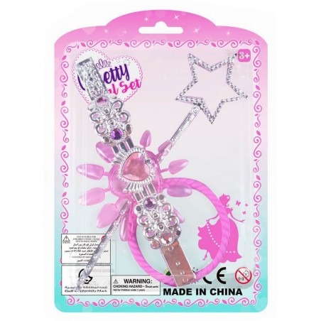 Bacchetta, bracciali e unghie. Set di accessori di bellezza per bambine