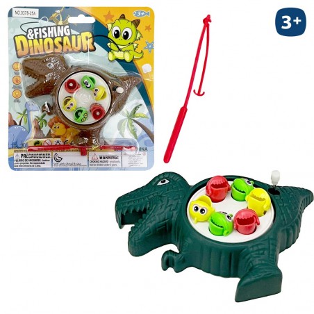 Gioco di pescare pesci per bambini a forma di dinosauro