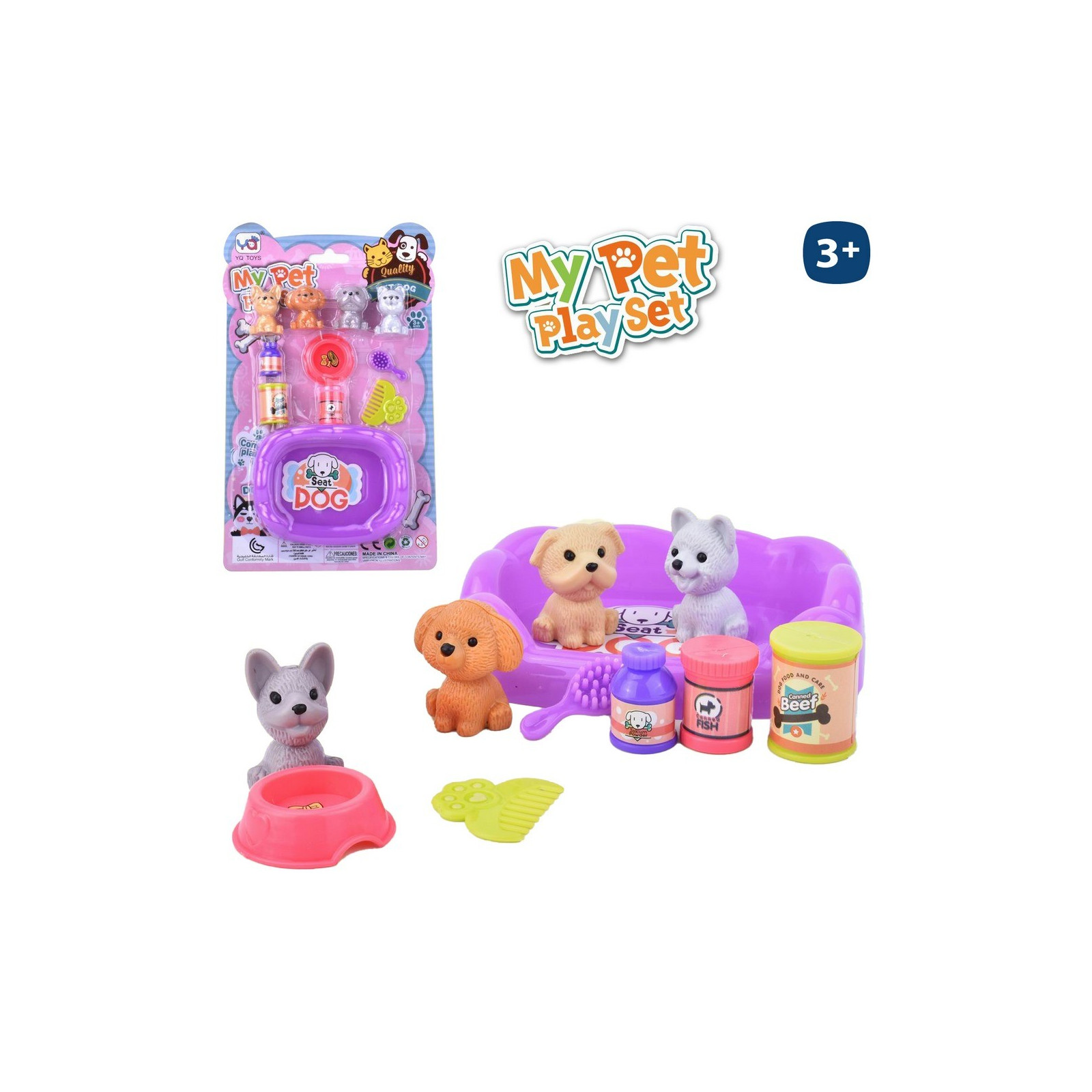 Cani mini giocattolo con accessori