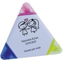 Segnaposto tricolore personalizzato per matrimonio con nomi e frase