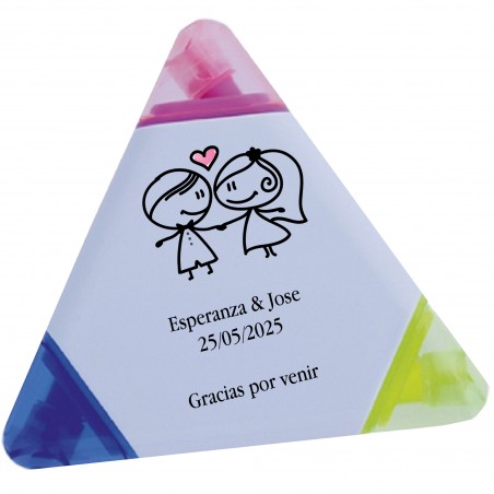 Segnaposto tricolore personalizzato per matrimonio con nomi e frase