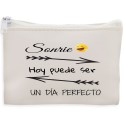 Portafoglio bianco da tasca con frase motivazionale