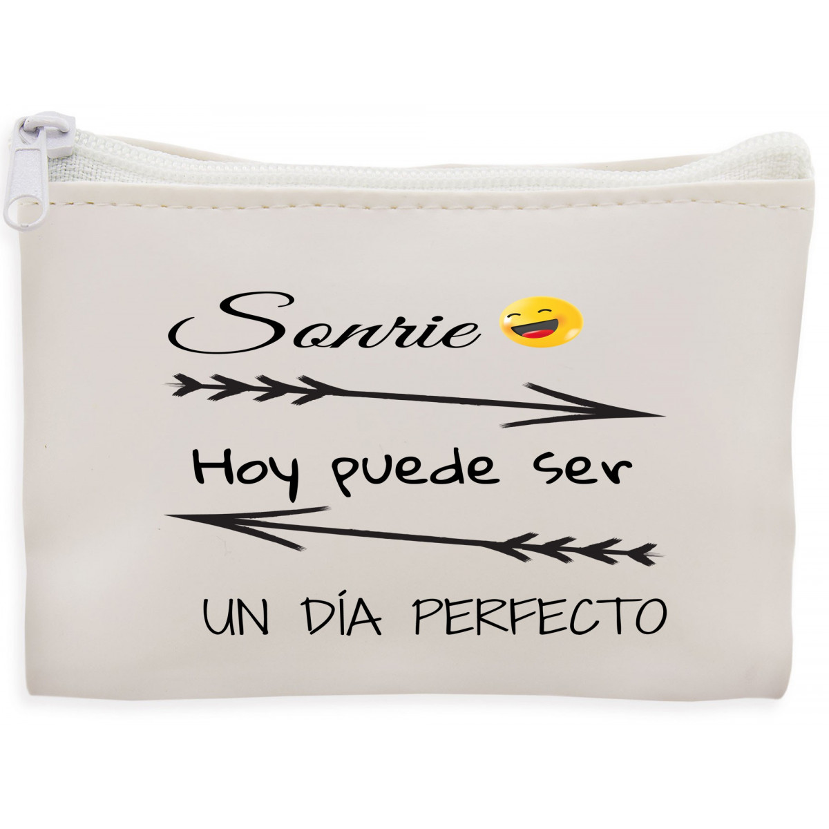 Portafoglio bianco da tasca con frase motivazionale
