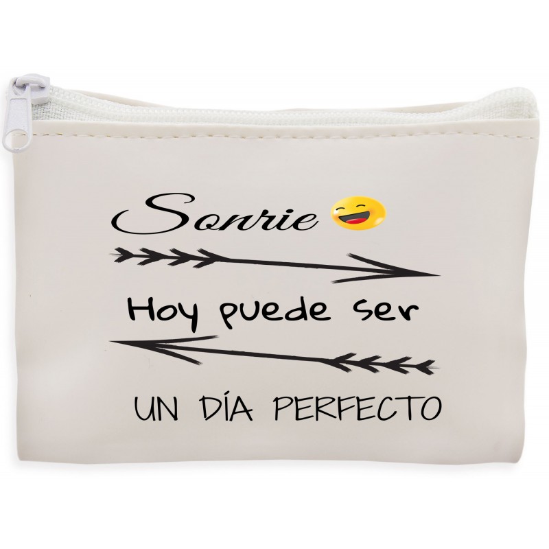 Portafoglio bianco da tasca con frase motivazionale