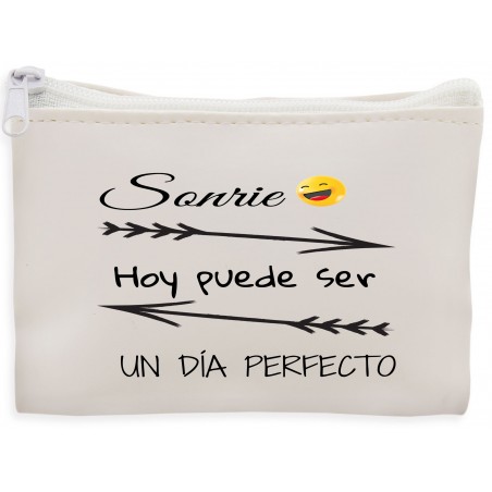 Portafoglio bianco da tasca con frase motivazionale