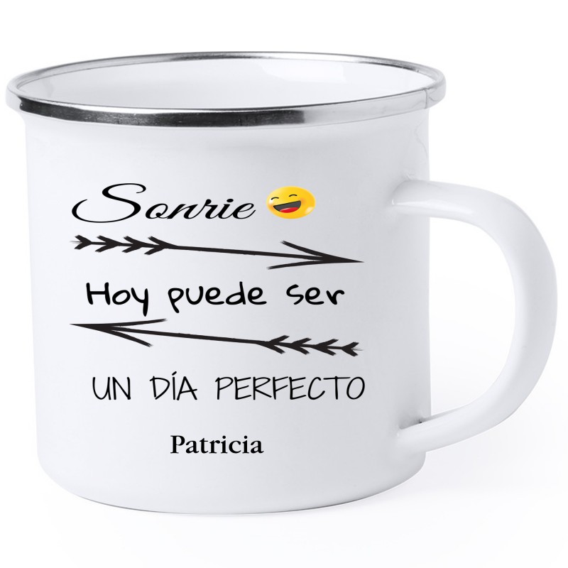 Tazza in metallo con frase motivazionale personalizzata con il tuo nome