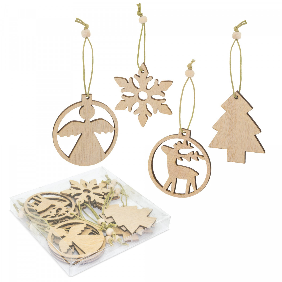 2x Accessori Decorativi per Alberi, Set 8 Parti Raffiguranti il Viso di una Persona, in