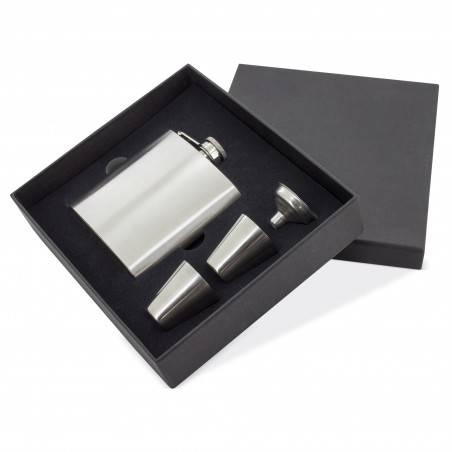 Flask metallica con bicchieri