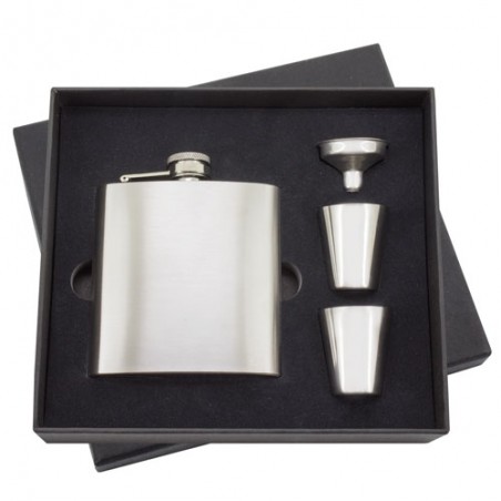 Flask metallica con bicchieri