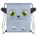 Zaino a sacco bambini modello gattino in colore grigio