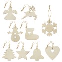Set di 9 pendenti di silhouette per decorazioni natalizie
