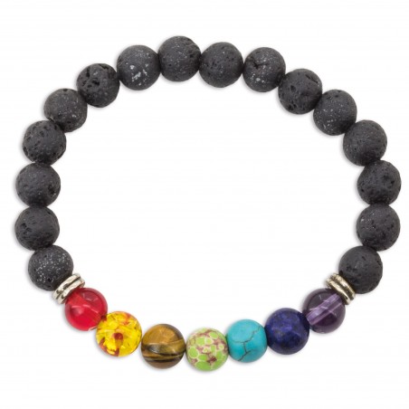 Bracciale in pietra vulcanica 7 chakra