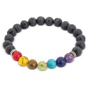 Bracciale in pietra vulcanica 7 chakra