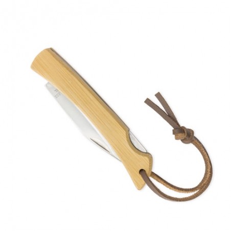 Coltello in acciaio inossidabile con manico in bambù