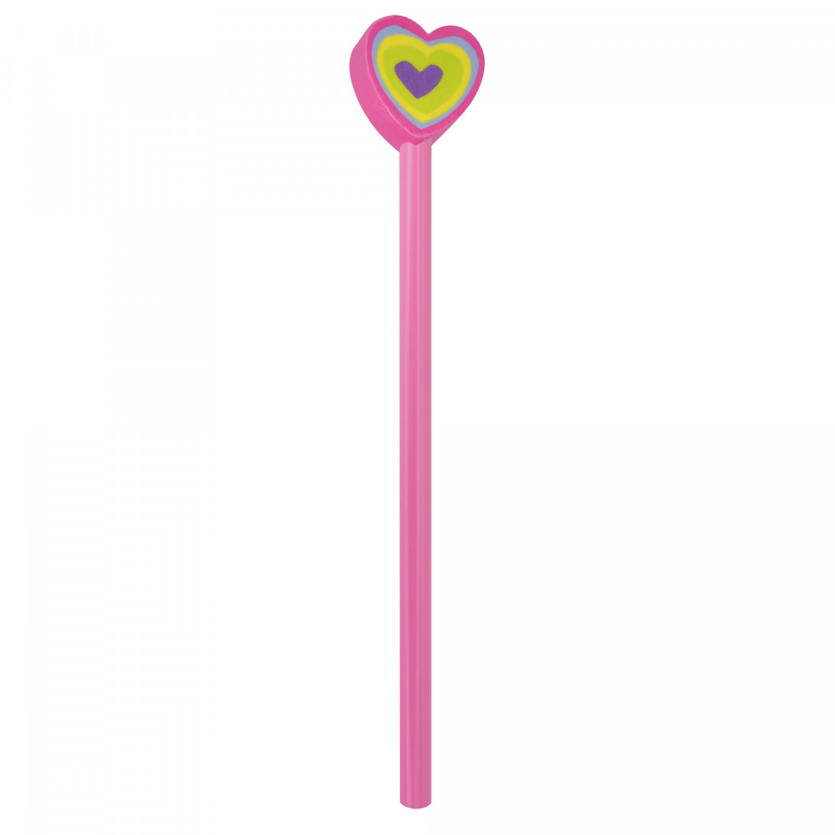 Matita di legno con gomma a forma di cuore